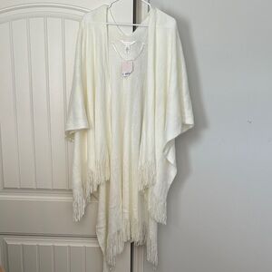 Cream Fringe Poncho/ Shawl - Lauren Conrad